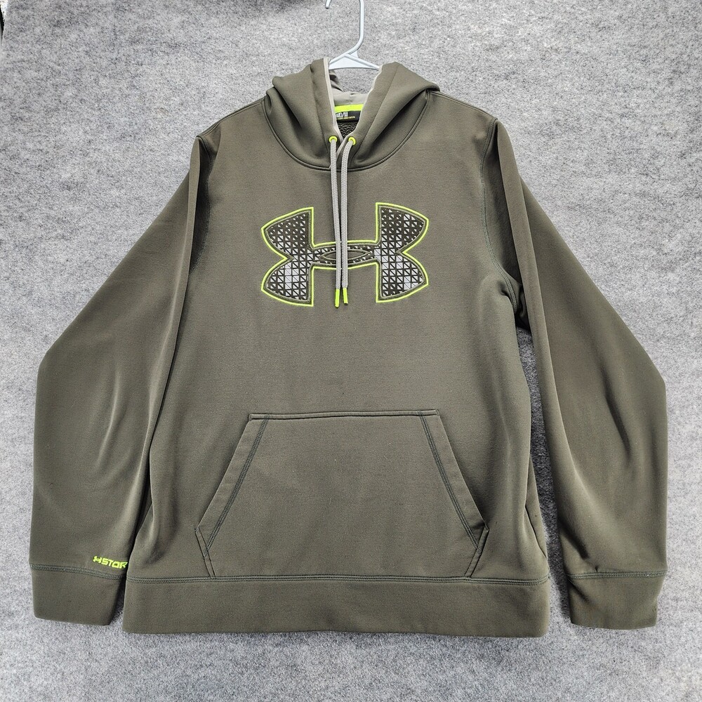 Under Armour Hoodie Mens Medium Loose Fit Green X Storm